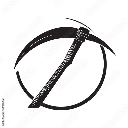 Symbol of craftsmanship with a hammer and a pickaxe in design