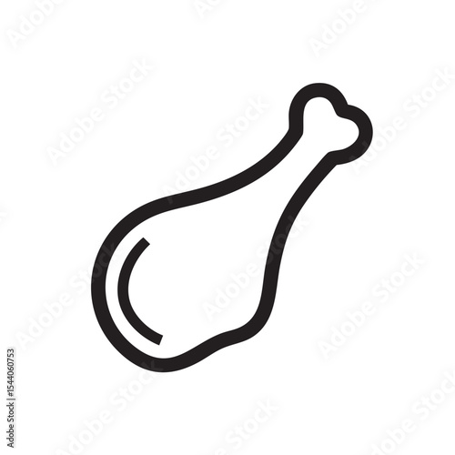 Outline of a chicken drumstick ideal for culinary designs