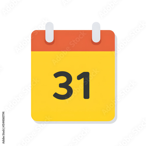 flat vector illustration of a calendar date icon for mobile UI, minimal design, no gradients no shadows, bold outlines, white background