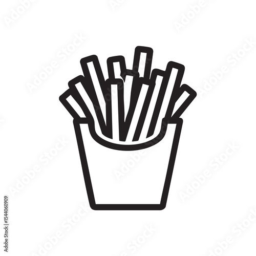 Crispy fries in container for fast food craving