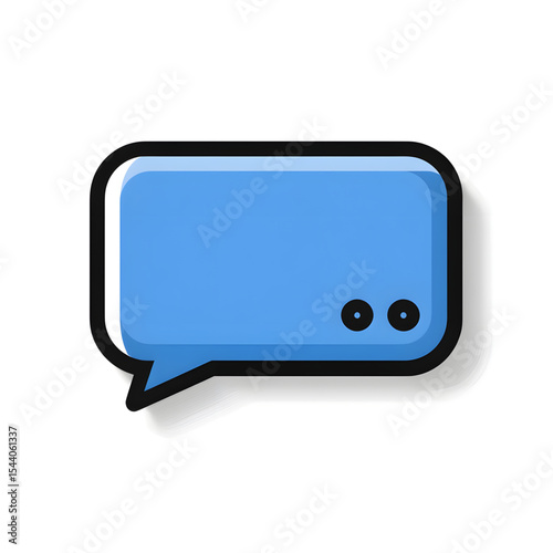 flat vector illustration of a chat message bubble icon for app UI, minimal design, no gradients no shadows, bold outlines, white background
