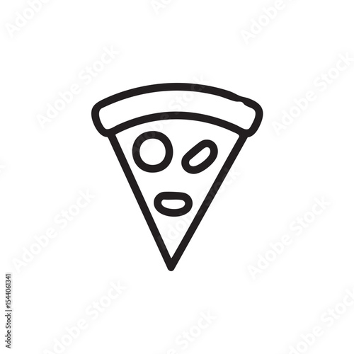 Pizza slice illustration with olives and cheese design concept