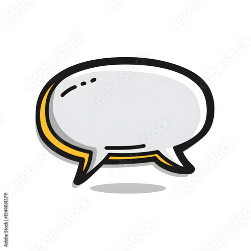 flat vector illustration of a chat message bubble icon for app UI, minimal design, no gradients no shadows, bold outlines, white background
