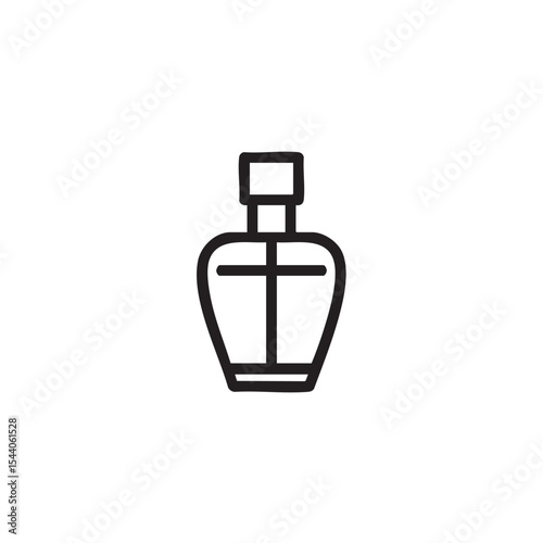 Stylish outline of a perfume bottle design for branding and marketing