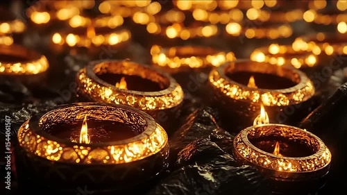 Ambient Candlelight: Warm Golden Glow of Festive Celebration and Serenity