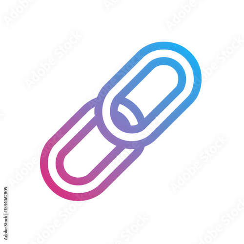 flat vector illustration of a link chain icon for app UI, minimal design, no gradients no shadows, bold outlines, white background