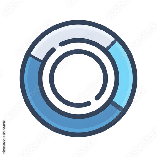 flat vector illustration of a loading spinner icon for mobile app UI, minimal design, no gradients no shadows, bold outlines, white background