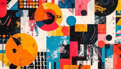 Clashing Typography Collage with Offbeat Shapes and Flat Icons