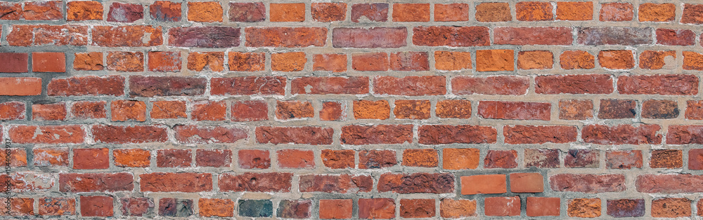 Fototapeta premium texture of old red bricks wall background
