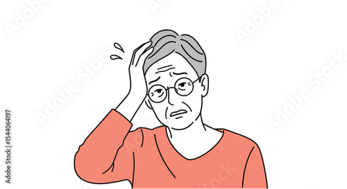 Elderly Man Experiencing Memory Loss and Showing Mental Confusion