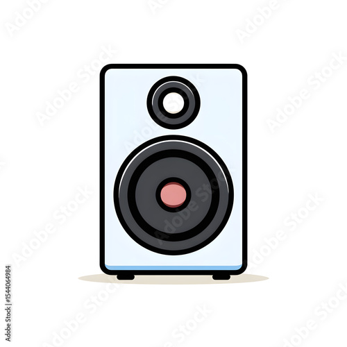 flat vector illustration of a volume speaker icon for mobile UI, minimal design, no gradients no shadows, bold outlines, white background