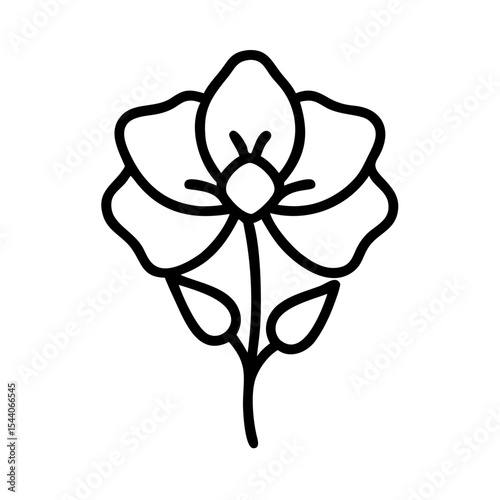 Flower line art and outline vector icon