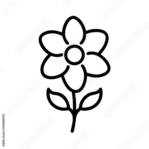 Flower line art and outline vector icon