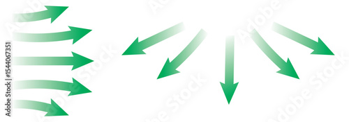 Abstract vector illustration of airflow and temperature concept. Features curved arrows, hot and cold waves, AC, heater, and HVAC elements. Transparent background for clean, futuristic energy designs