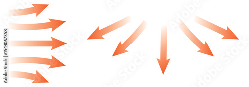 Abstract vector illustration of airflow and temperature concept. Features curved arrows, hot and cold waves, AC, heater, and HVAC elements. Transparent background for clean, futuristic energy designs
