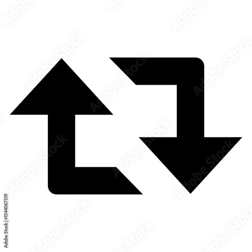 Black Upward and Downward Arrows Intertwined Geometric Design Abstract Symbol upward arrow
