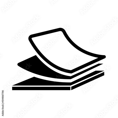 Abstract Black and White Layered Shapes Graphic Design Element Curved Lines Minimalist Style
