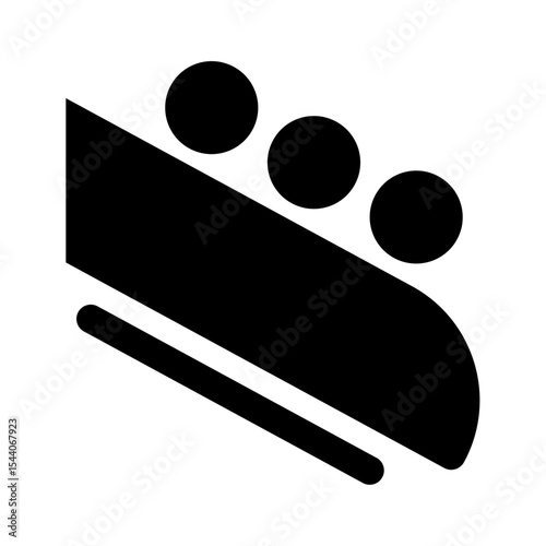 Abstract Black and White Three Circles on Sled Design Graphic Minimalist Simple Icon vector
