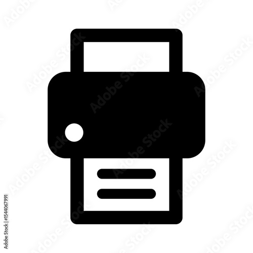 Black and White Printer Icon Simple Graphic Design Element Office Technology Symbol vector
