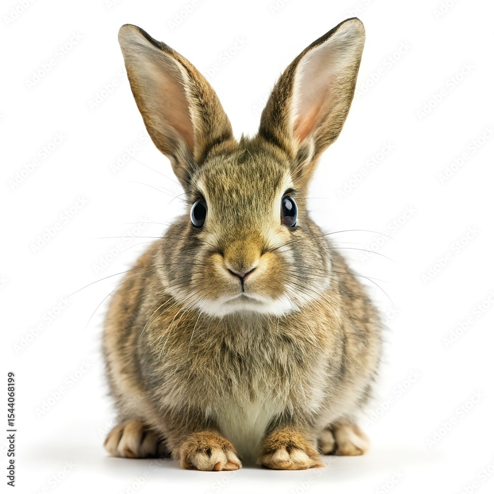 Adorable brown rabbit sitting on white background studio shot Adorable brown rabbit sitting on white background studio shot