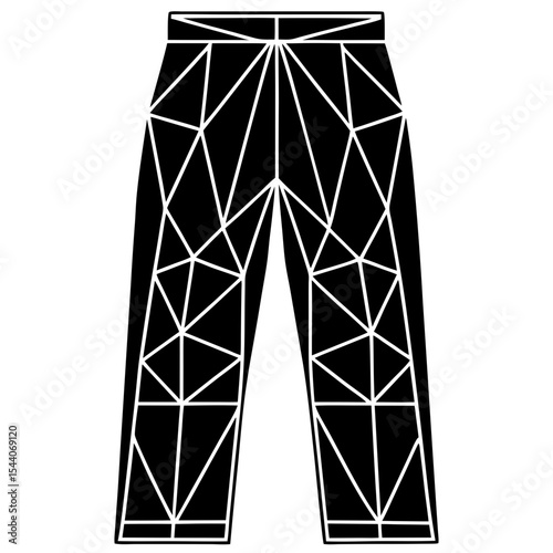 Elegant Geometric Line Art Pants – Vector on White