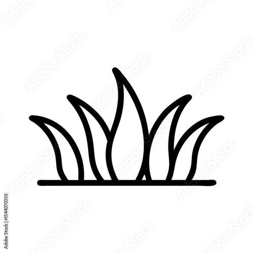 Grass line art and outline vector icon