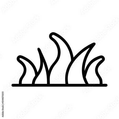 Grass line art and outline vector icon