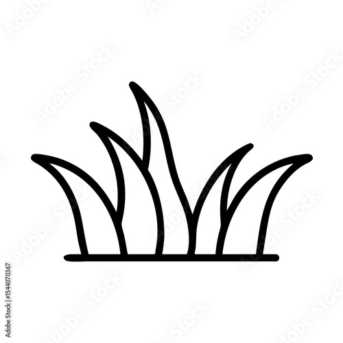Grass line art and outline vector icon