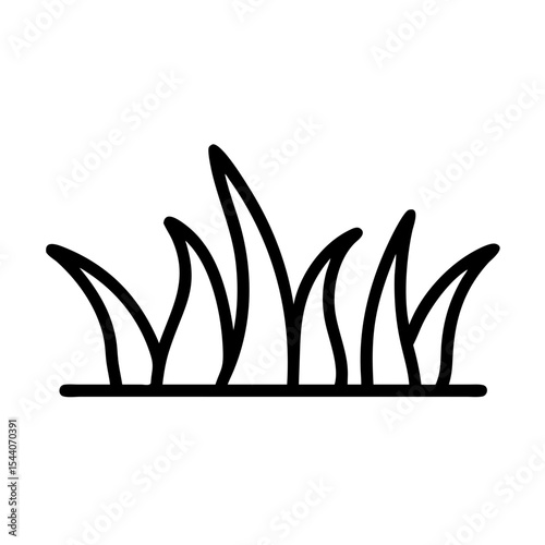 Grass line art and outline vector icon
