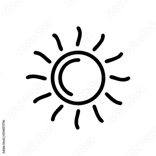 Sun line art and outline vector icon