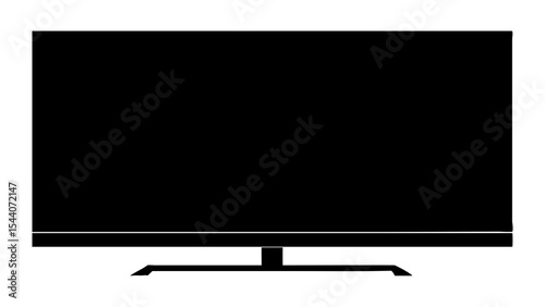 Black flat screen television vector illustration for modern entertainment design