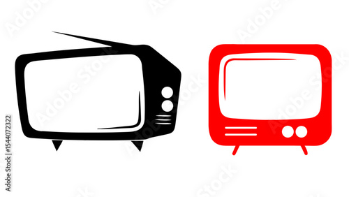 Vintage television set vector graphics old tv icon retro television illustration