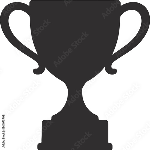 Bold Trophy Silhouette Emblem of Victory Championship and Sports Achievement Award Depicting Excellence Success and Competitive Triumph