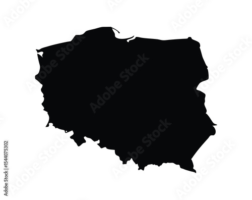 Sleek Black Poland Map Vector Silhouette Set for Geography and Travel Design Projects