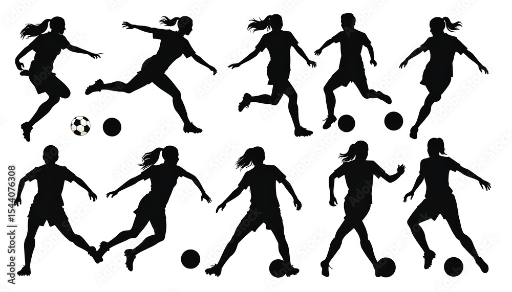 custom made wallpaper toronto digitalWomens Soccer Silhouettes.