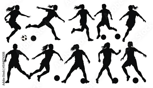 Wallpaper Mural Womens Soccer Silhouettes. Torontodigital.ca