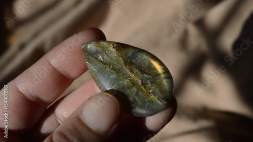 Labradorite mineral gem at sun 