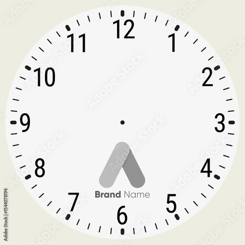 Rounded Clock Face Vector – Minimal Wall Clock Layout EPS
