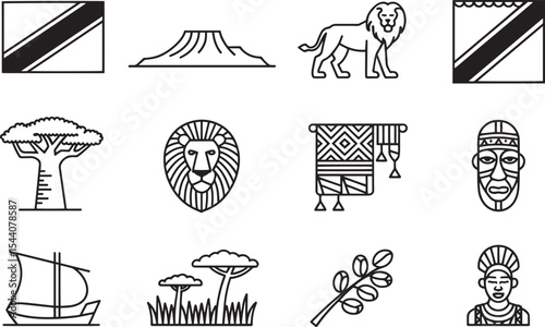 Tanzanian Culture & Wildlife Icons