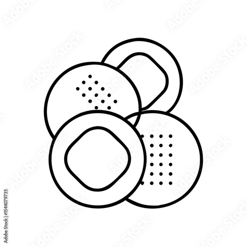 Cotton pads icon in minimalist style for beauty and cosmetology