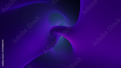 An abstract design with purple dominating the background, complemented by flowing blue shapes clustered at the top and bottom. Its swirling layout conveys movement and energy