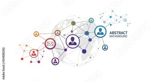 Global Network Connection Abstract Background Illustration of Worldwide Communication and Interconnectivity