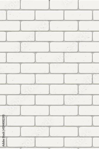 Seamless white brick wall vector pattern. Modern cartoon background with a clean textured surface. Abstract architectural backdrop for interior design, loft style, or wallpaper.