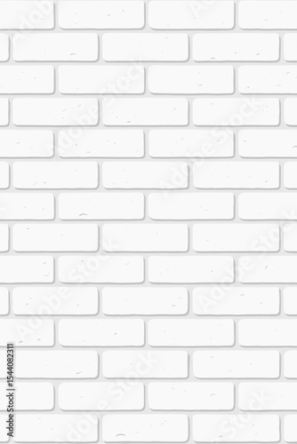 Clean white brick wall seamless pattern. Vector illustration of a modern brickwork texture. Light background for interior design, wallpaper, backdrop, and architectural concepts.