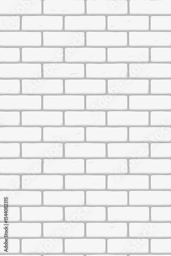 White brick wall seamless pattern. Vector illustration of a clean modern stone texture for background design. Architectural surface for interior or exterior. Masonry wallpaper.
