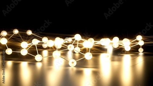 gold christmas lights, light bulbs, connection, network