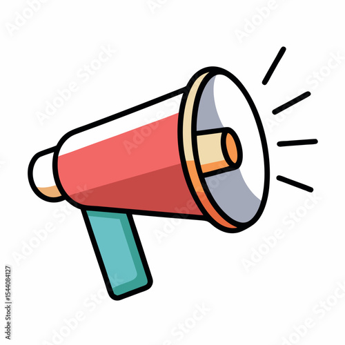 Minimal black line art icon of a megaphone for online advertising. Ideal for marketing apps, promotional campaigns, digital outreach, social media strategy, and brand communication.