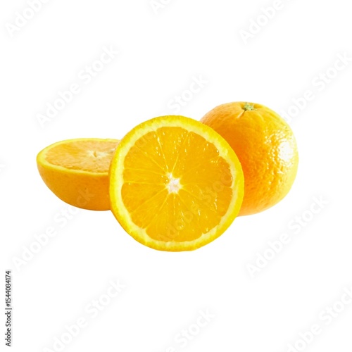 Realistic 3d Vector illustration of fresh Orange slice