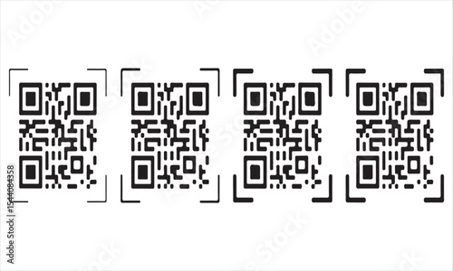 Four qr code variations with finder patterns