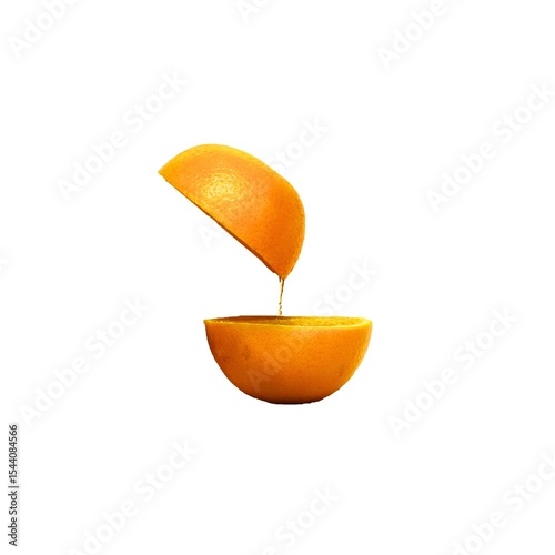 Realistic 3d Vector illustration of fresh Orange slice